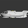White Streamlined Concept Vehicle With Transparent Cockpit And Yellow Top Component